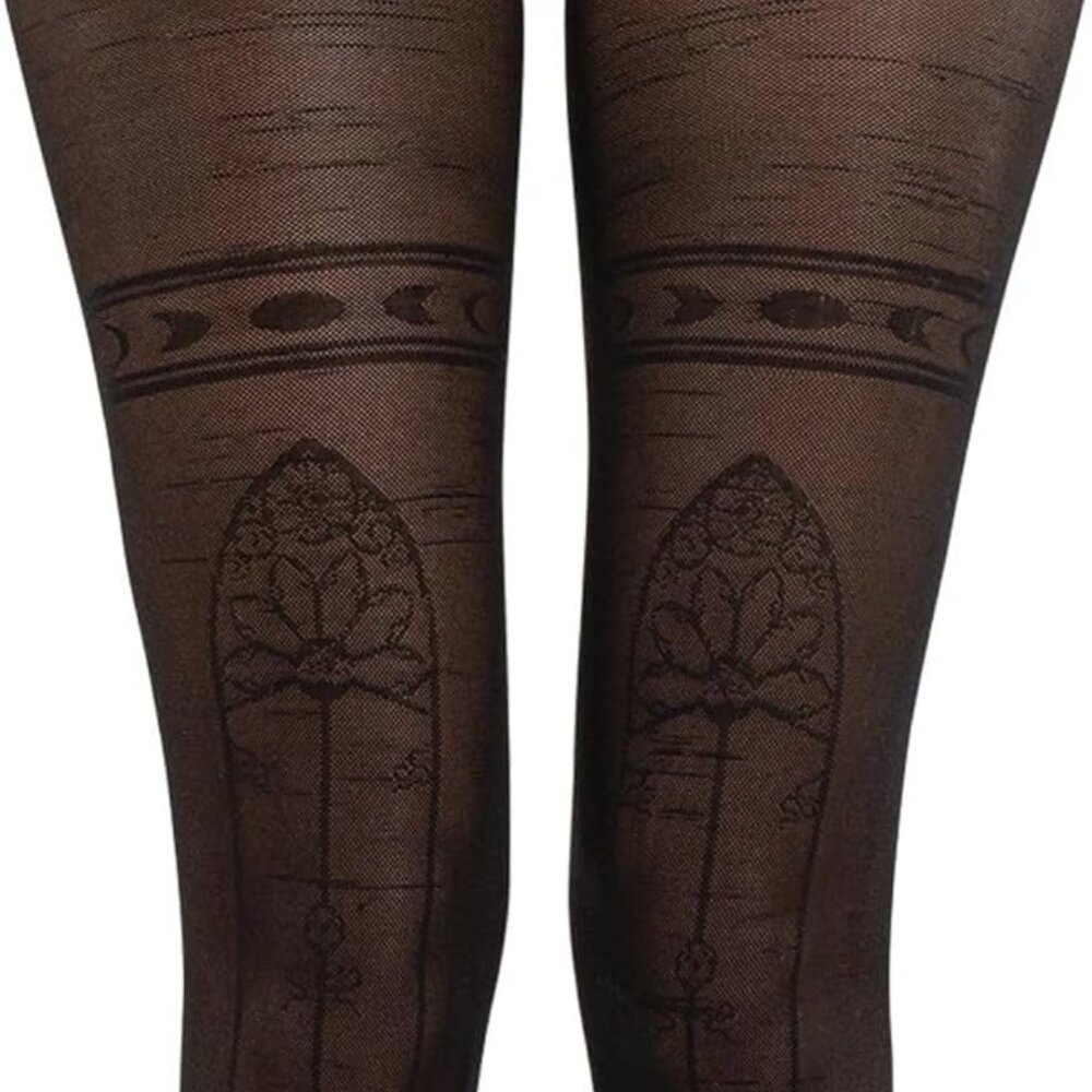 Amscan Adult Black Coven Witch Tights - 1 Pair ONE SIZE